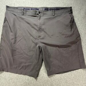 PGA Tour Golf Shorts Flat Front Moisture Wicking Gray Mens‎ Size 48